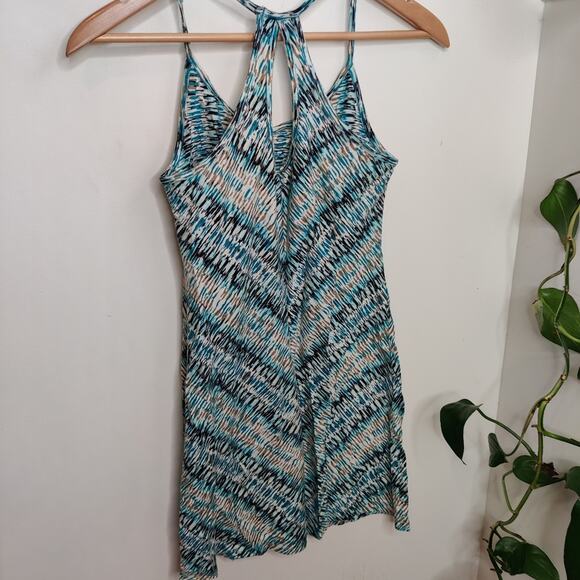 Patagonia ‘Spright Racerback Dress in Cobra Fade Print Tobago Blue Size XS - Picture 3 of 7